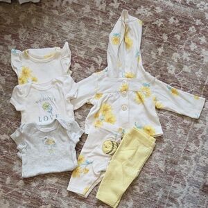 Carter's White and Yellow Baby Outfit